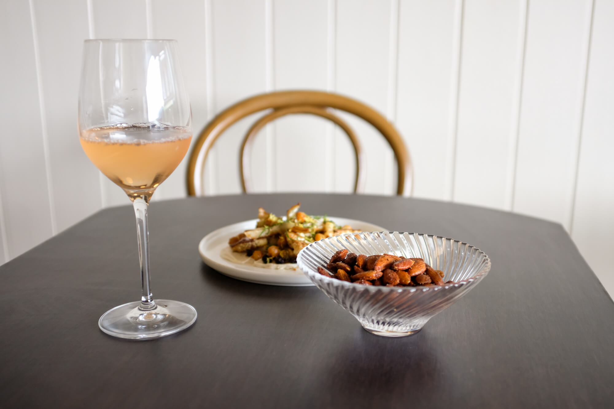 The roast cauliflower and the spiced almonds. Image: Alex Blackwood.